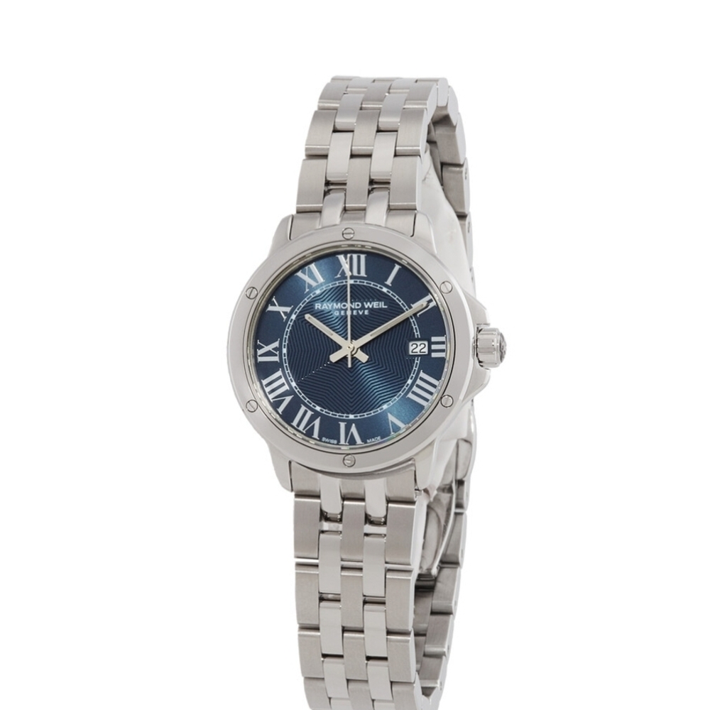 Raymond Weil Silver Watch with Blue Dial NIB